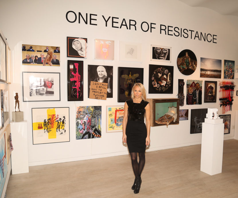 Curator-Indira-Cesarine-at-ONE-YEAR-OF-RESISTANCE-Exhibit-The-Untitled-Space_-2.jpg