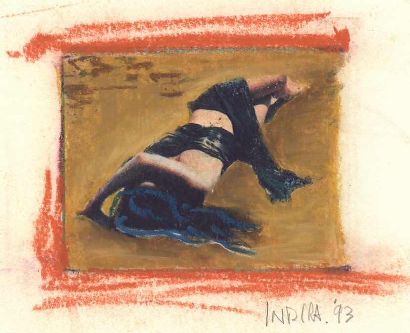 Indira-Cesarine-Girl-on-The-Beach-2-Mixed-Media-Polaroid-Transfer-on-Rag-Paper-with-Oil-Pastels-1993-lr.jpg