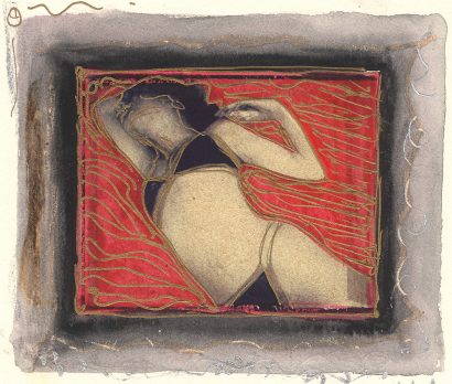 Indira-Cesarine-Girl-on-The-Beach-Mixed-Media-Polaroid-Transfer-on-Rag-Paper-with-Watercolors-and-Metalic-Pen-1993-lr.jpg